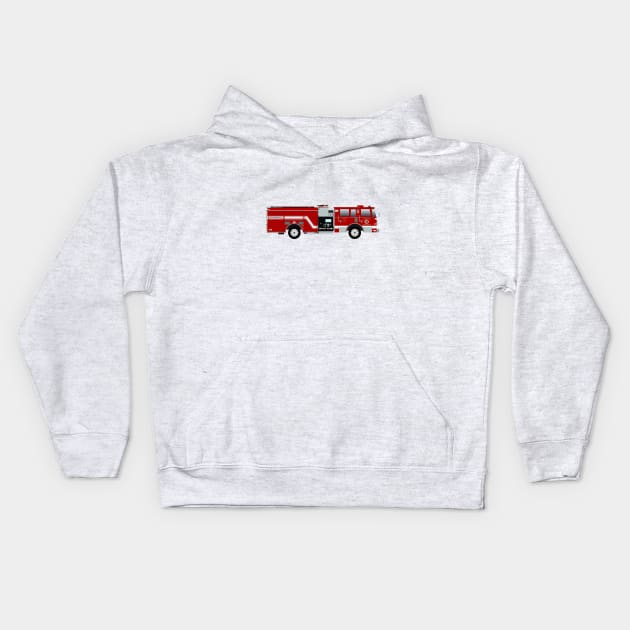 Karns Fire Engine Pierce Arrow Kids Hoodie by BassFishin